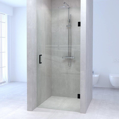 Saniclass Create douchedeur 70x200cm profielloos met antikalk en 8mm veiligheidsglas zwart mat TWEEDEKANS